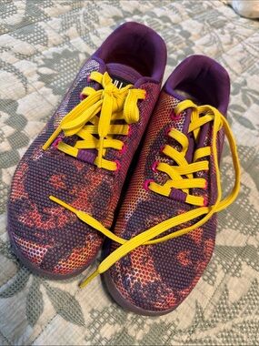 NOBULL Women’s Purple Athletic Sneakers with Bright Yellow Laces